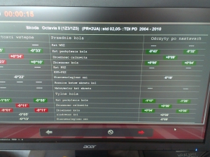 AutoMetria Geometria i Mechanika Nysa Raport pomiarów po ustawieniu geometrii kół.